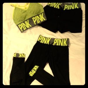 3 PIECE VICTORIA SECRET PINK WORKOUT RUNNIN OUTFIT